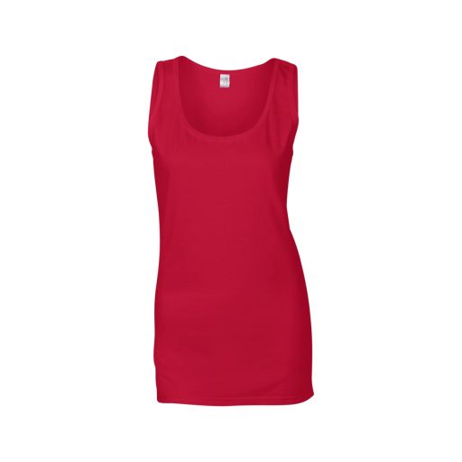 Testhez álló, oldalvarrott női trikó, Gildan GIL64200, Cherry Red-XL