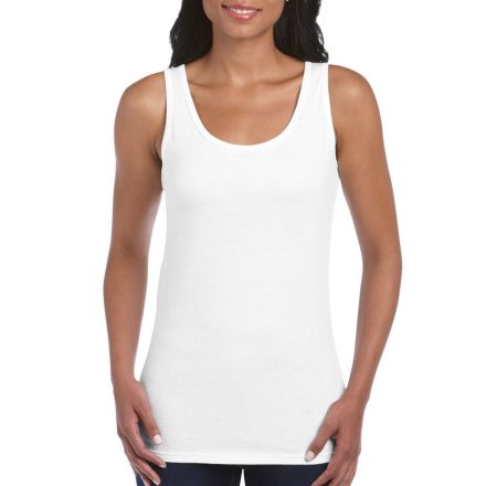 Testhez álló, oldalvarrott női trikó, Gildan GIL64200, White-M