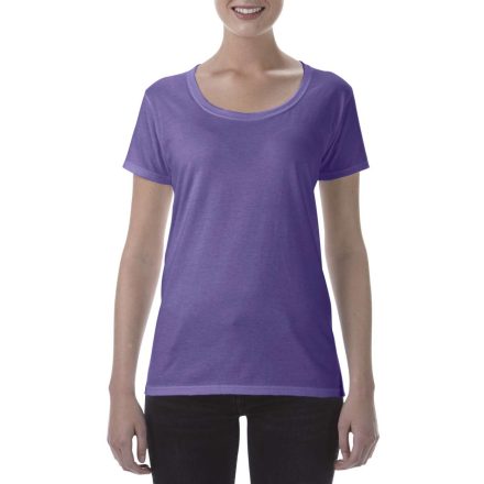 Mély nyakkivágású rövid ujjú női póló, Gildan GIL64550, Heather Purple-M