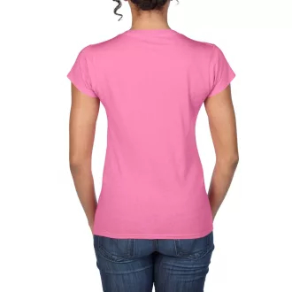   Softstyle V-nyakú testhez álló rövid ujjú női póló, Gildan GIL64V00, Azalea-2XL