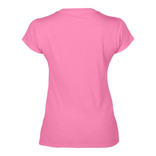 Softstyle V-nyakú testhez álló rövid ujjú női póló, Gildan GIL64V00, Azalea-XL