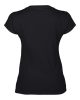 Softstyle V-nyakú testhez álló rövid ujjú női póló, Gildan GIL64V00, Black-XL