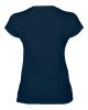 Softstyle V-nyakú testhez álló rövid ujjú női póló, Gildan GIL64V00, Navy-S