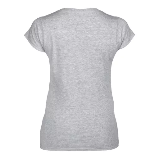 Softstyle V-nyakú testhez álló rövid ujjú női póló, Gildan GIL64V00, RS Sport Grey-2XL