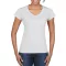 Softstyle V-nyakú testhez álló rövid ujjú női póló, Gildan GIL64V00, White-2XL