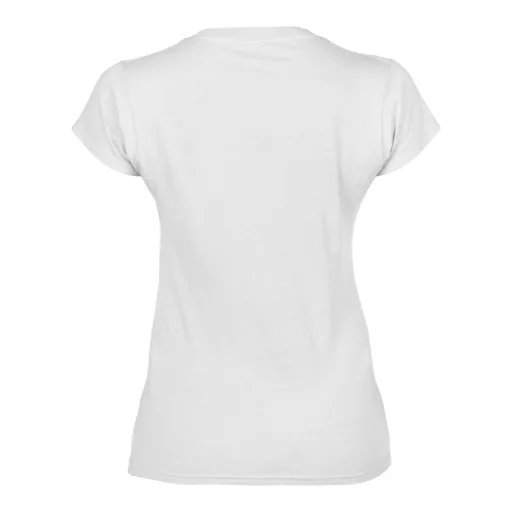 Softstyle V-nyakú testhez álló rövid ujjú női póló, Gildan GIL64V00, White-2XL