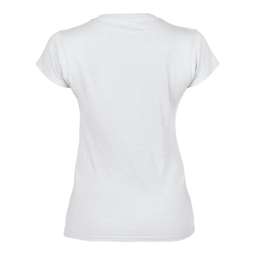 Softstyle V-nyakú testhez álló rövid ujjú női póló, Gildan GIL64V00, White-L