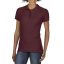Prémium dupla piké galléros női póló, Gildan GIL85800, Maroon-S