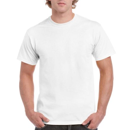 Klasszikus szabású rövid ujjú kereknyakú póló, Gildan GIH000, White-2XL