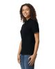 Galléros rövid ujjú karcsusított női póló, Gildan GIL64800-B3, Black-S