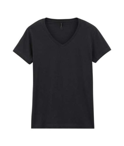 Gildan GIL64V00-EX  rövid ujjú V-nyakú softstyle Női póló Black-M