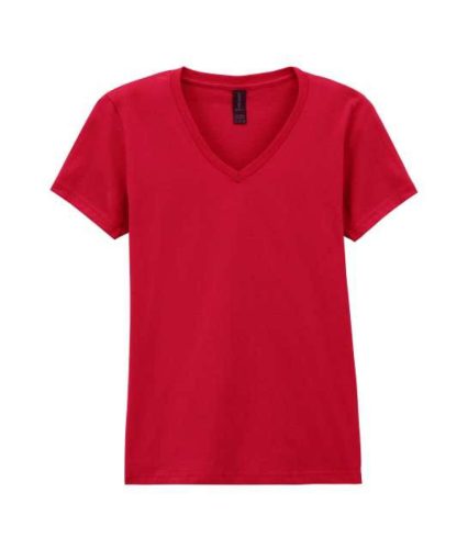 Gildan GIL64V00-EX  rövid ujjú V-nyakú softstyle Női póló Cherry Red-M