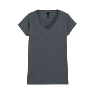   Gildan GIL64V00-EX  rövid ujjú V-nyakú softstyle Női póló Dark Heather-S