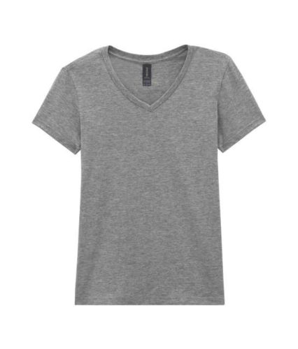 Gildan GIL64V00-EX  rövid ujjú V-nyakú softstyle Női póló RS Sport Grey-M