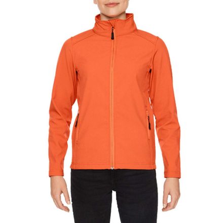 Karcsúsított softshell cipzáros női dzseki, Gildan GILSS800, Orange-XL