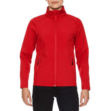Karcsúsított softshell cipzáros női dzseki, Gildan GILSS800, Red-XL