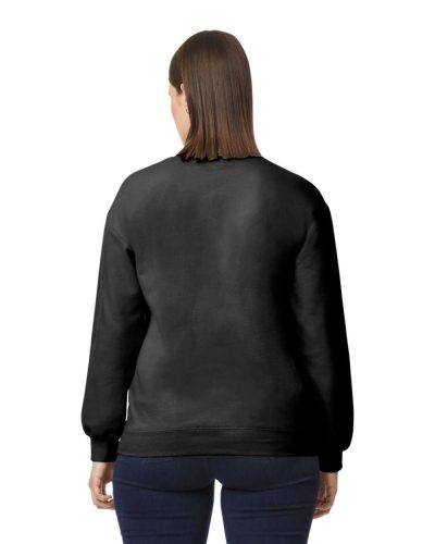 Környakú uniszex pulóver, Gildan GISF000, Black-S