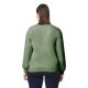 Környakú uniszex pulóver, Gildan GISF000, Military Green-S