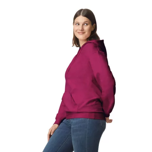 Softstyle kapucnis pulóver kenguruzsebbel, Gildan GISF500, Maroon-4XL