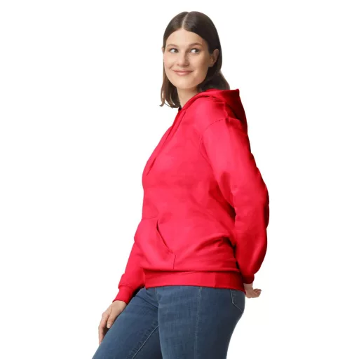 Softstyle kapucnis pulóver kenguruzsebbel, Gildan GISF500, Red-5XL
