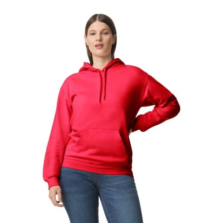Softstyle kapucnis pulóver kenguruzsebbel, Gildan GISF500, Red-L
