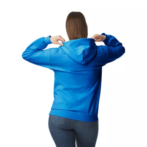 Softstyle kapucnis pulóver kenguruzsebbel, Gildan GISF500, Royal-XL