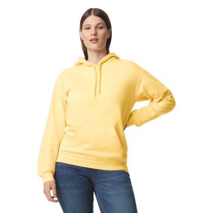Softstyle kapucnis pulóver kenguruzsebbel, Gildan GISF500, Yellow Haze-S