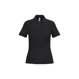 IB201 Női galléros sportpóló, Ideal Black-XS