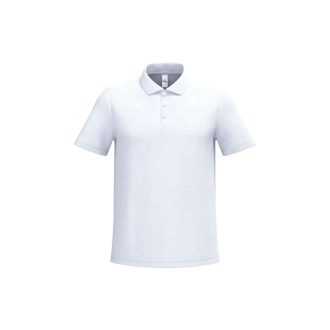 IB295 férfi galléros pamut piké póló, Ideal White-XS