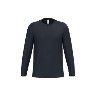   IB323 Ideal 190 unisex hosszú ujjú, körkötött pamut póló, Ideal Navy-XS