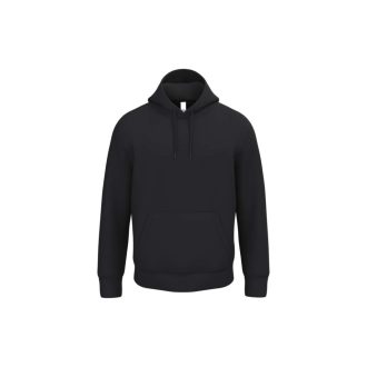 IB402 unisex körkötött kapucnis pulóver, Ideal Black-XS