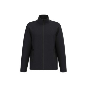  IB900 unisex polár pulóver, elején végig cipzáras, Ideal Black-XS