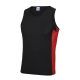 JC008 kétszínű férfi sport trikó Just Cool, Jet Black/Fire Red-S