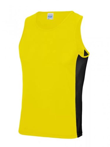 JC008 kétszínű férfi sport trikó Just Cool, Sun Yellow/Jet Black-2XL