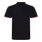 JP003 rövid ujjú sztreccs galléros férfi póló Just Polos, Black/Red-S
