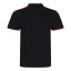 JP003 rövid ujjú sztreccs galléros férfi póló Just Polos, Black/Red-S