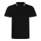 JP003 rövid ujjú sztreccs galléros férfi póló Just Polos, Black/White-S