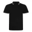 JP003 rövid ujjú sztreccs galléros férfi póló Just Polos, Black/White-S