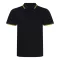 JP003 rövid ujjú sztreccs galléros férfi póló Just Polos, Black/Yellow-S