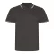 JP003 rövid ujjú sztreccs galléros férfi póló Just Polos, Charcoal/White-S