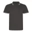 JP003 rövid ujjú sztreccs galléros férfi póló Just Polos, Charcoal/White-S
