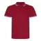 JP003 rövid ujjú sztreccs galléros férfi póló Just Polos, Red/White-L
