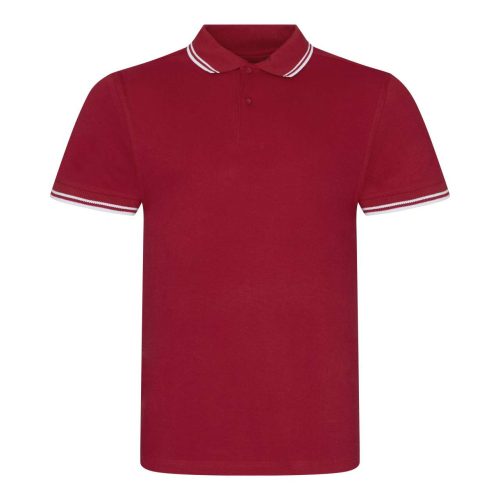 JP003 rövid ujjú sztreccs galléros férfi póló Just Polos, Red/White-XL