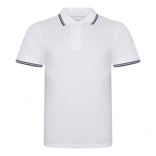Just Polos JP003 galéros sztreccs póló, White/Navy R