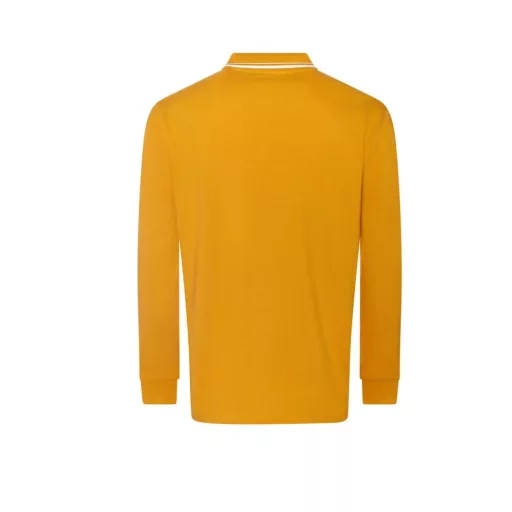 JP103 hosszú ujjú galléros pamut póló Just Polos, Mustard/White-S