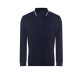 JP103 hosszú ujjú galléros pamut póló Just Polos, Oxford Navy/White-2XL