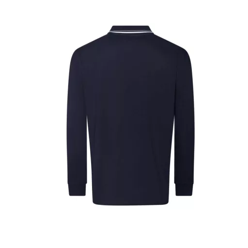 JP103 hosszú ujjú galléros pamut póló Just Polos, Oxford Navy/White-M