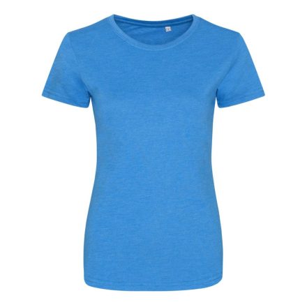 JT001F tri-blend Női rövid ujjú póló Just Ts, Heather Sapphire Blue-XS