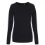 JT002F tri-blend Női hosszú ujjú póló Just Ts, Solid Black-S
