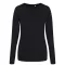 JT002F tri-blend Női hosszú ujjú póló Just Ts, Solid Black-XS
